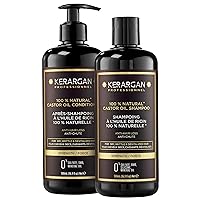 Kerargan - Duo Anti-Caduta Shampoo & Balsamo all'Olio di Ricino per Capelli Secchi