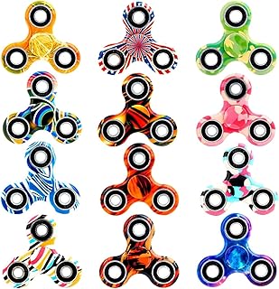 SCIONE 12 Pack Fidget Spinner Toy, Finger Spinner Fidget Pack-Anxiety Toys Stress Relief Reducer- Party Favors for Kids/Ad...