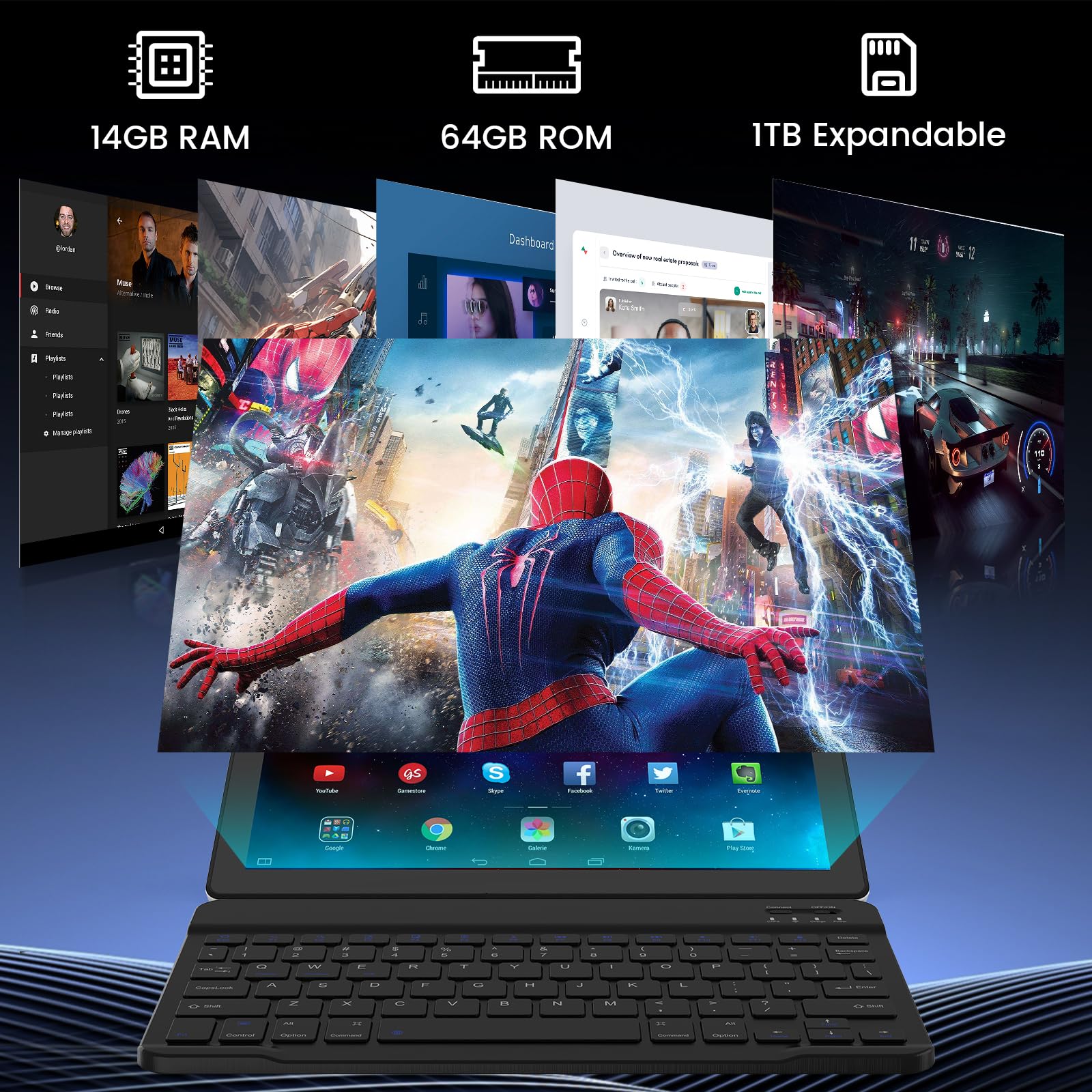 Amazon.co.jp: タブレット 10インチ - 14GB+64GB+1TB拡張 8コアCPU