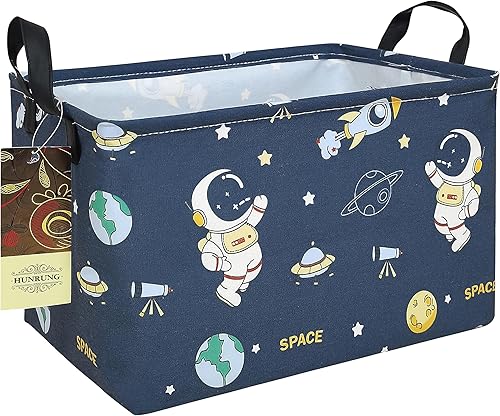 HUNRUNG Cesta de almacenamiento rectangular lindo organizador de lona para juguetes de mascotas y niños, libros, ropa perfecta para habitaciones,