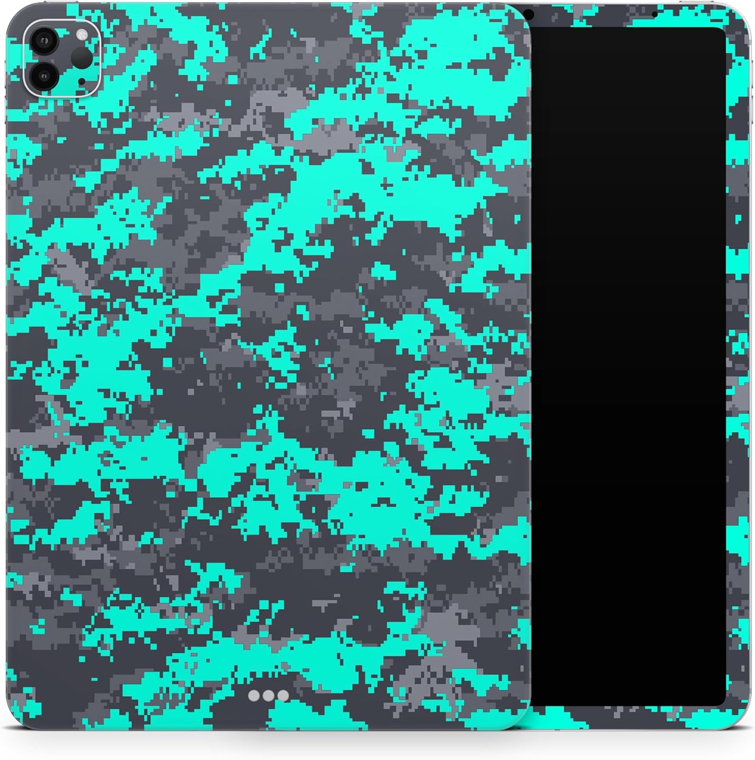 DesignSkinz - Compatible with iPad Pro 10.5" - Skin Decal Protective Scratch Resistant Vinyl Wrap - Bright Teal and Gray Digital Camouflage