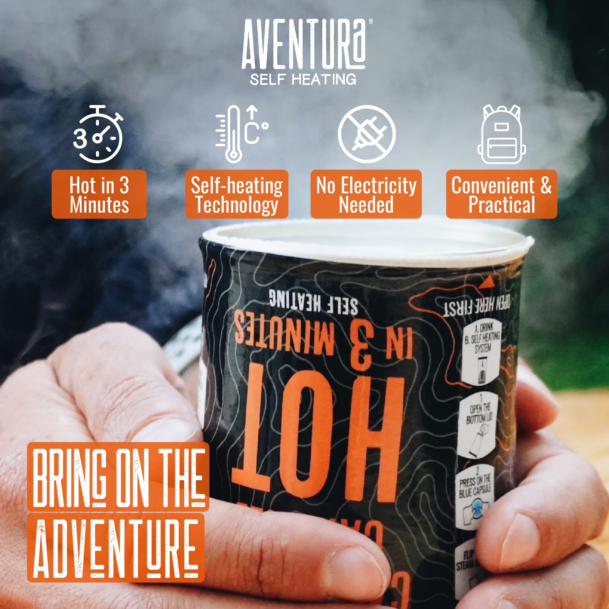 Aventura Self Heating Beverage - Chai Latte Masala - Quick and