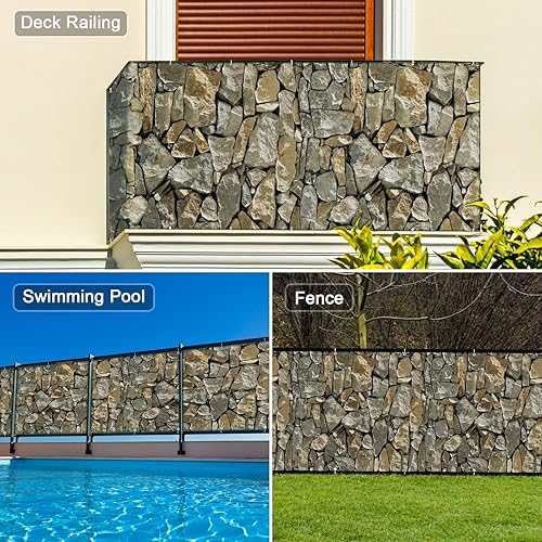 Miniatura 10 de Cubierta decorativa del balcón del balcón de PVC con cuerda de nylon - 34" x 180"