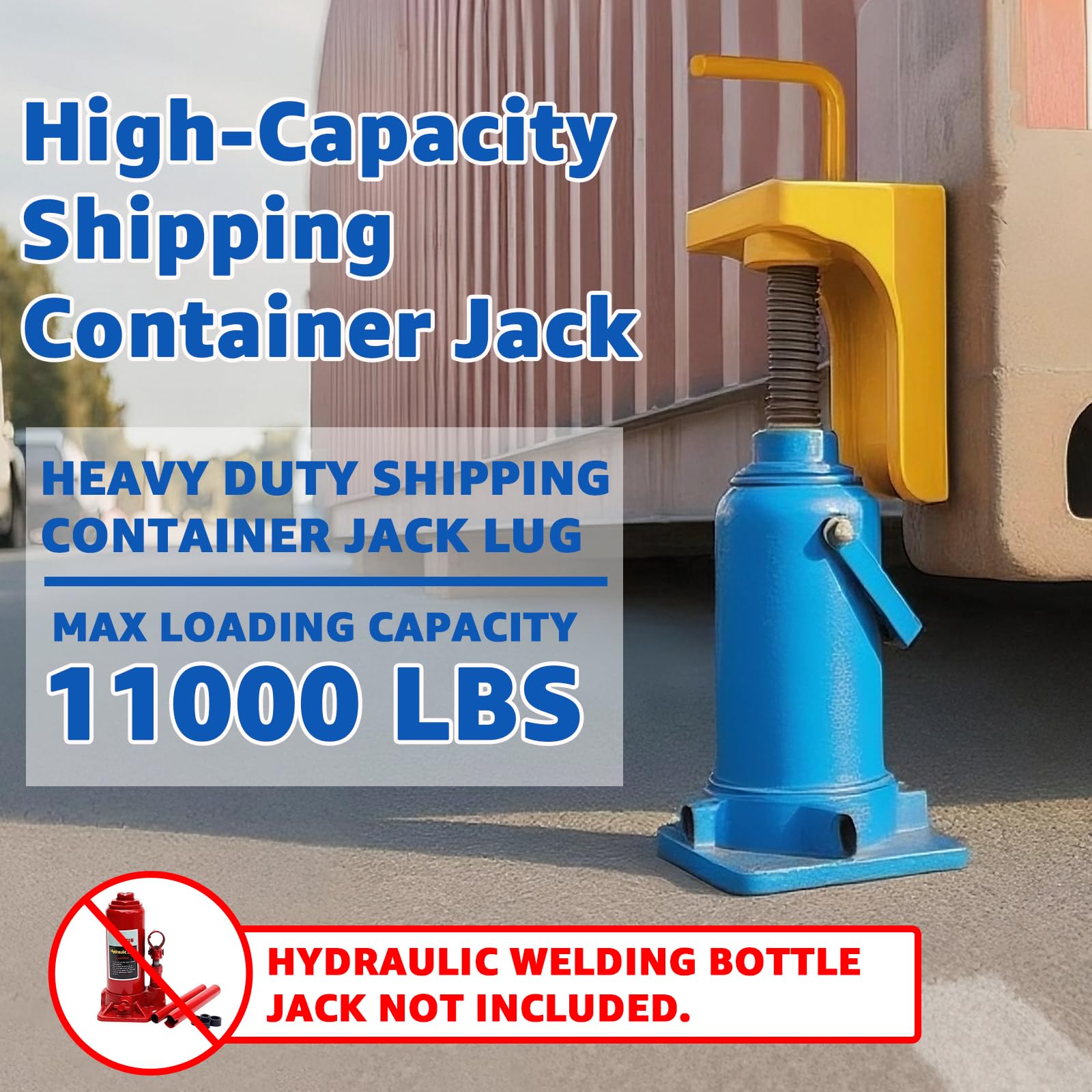 HKTE - Gato de contenedor de envío de 5 toneladas, 1 paquete | Acero resistente, mango en U, fácil transporte y posicionamiento para puertos, patios y almacenes