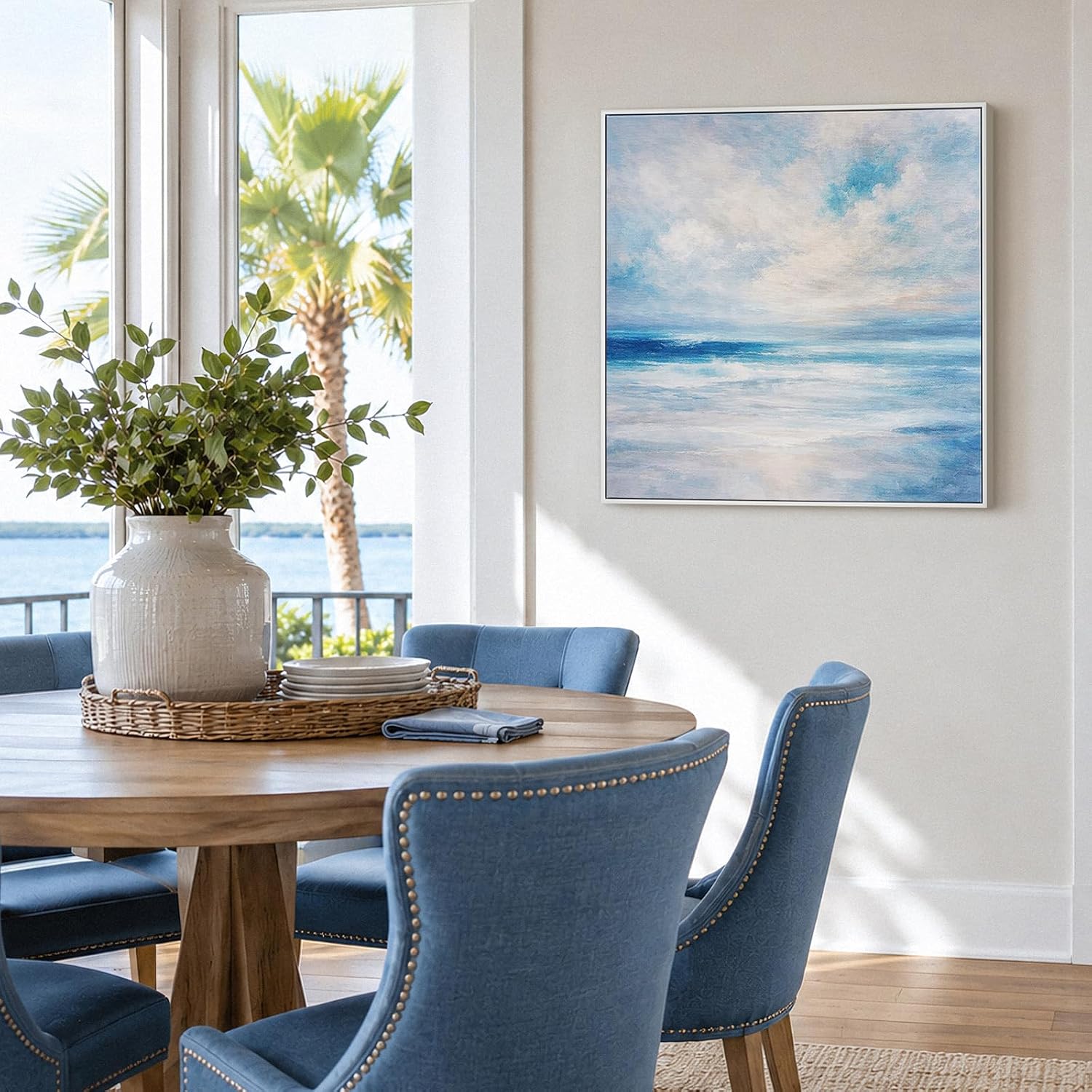Modern Framed Abstract Canvas Wall Art for Living Room, Neutral Wall Decor image 5