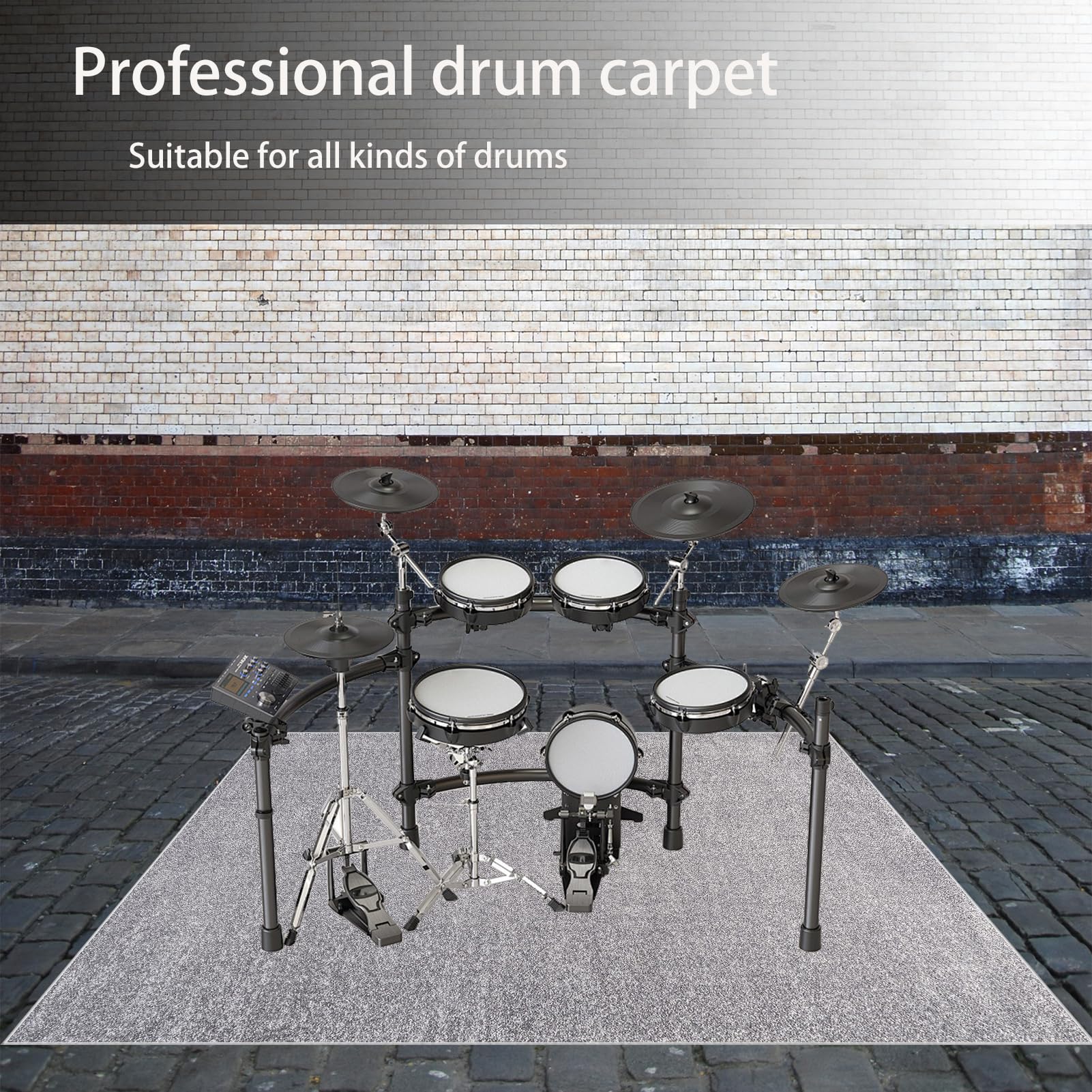 140 x 90 cm Schlagzeug Teppich Groß Schallschutzmatte rutschfeste Trommel Teppiche Drum Teppich Elektronisches Schlagzeug Antivibrationsmatten Professioneller Schlagzeugteppich