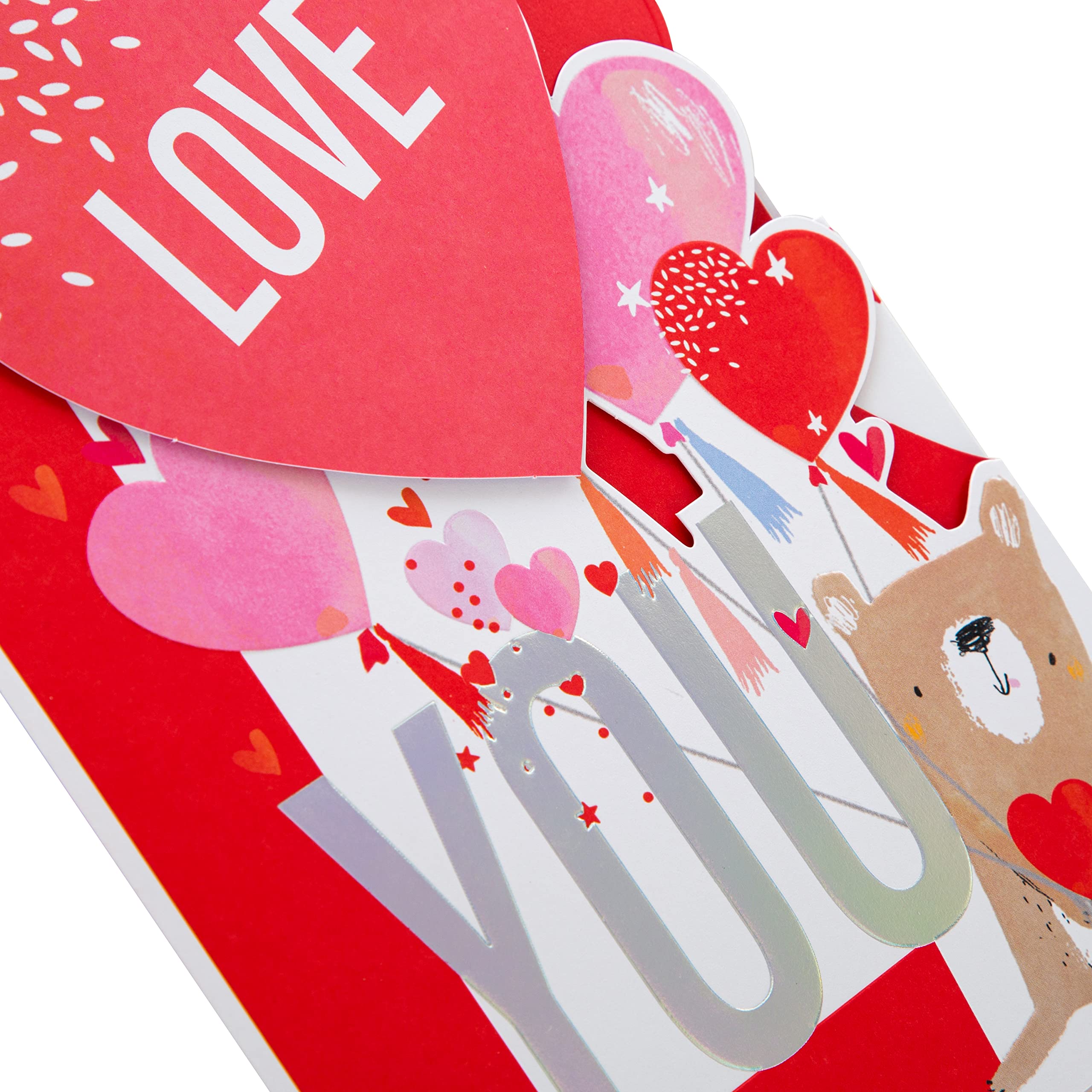Hallmark Valentines Day Card, Jumbo, Large Fold Out Design, 'Love You Loads', Red, Pink, Pull Out Love You Loads Bear, 23 cm by 16 cm - Image 3