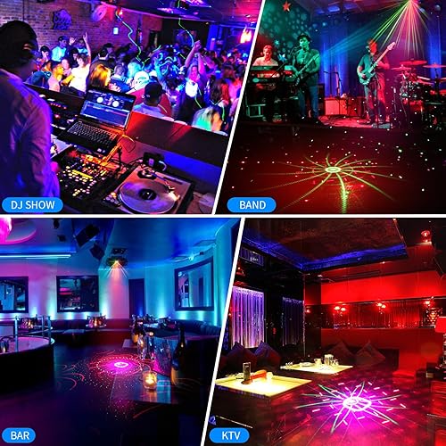 Miniatura 3 de Luces láser para DJ para fiesta, proyector láser y efecto estroboscópico, iluminación de escenario por DMX512 Control y sonido activado con control