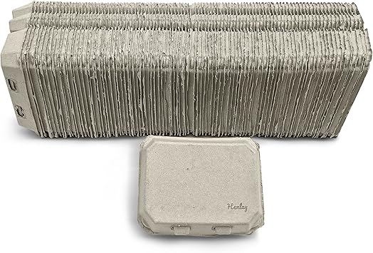 Half Dozen Blank Egg Cartons Flat Top Half-Dozen Holder, Recyclable Pulp, Ideal for Farm-Fresh Eggs, DIY Custom Labeling, Eco-Friendly Storage - 100 Pack