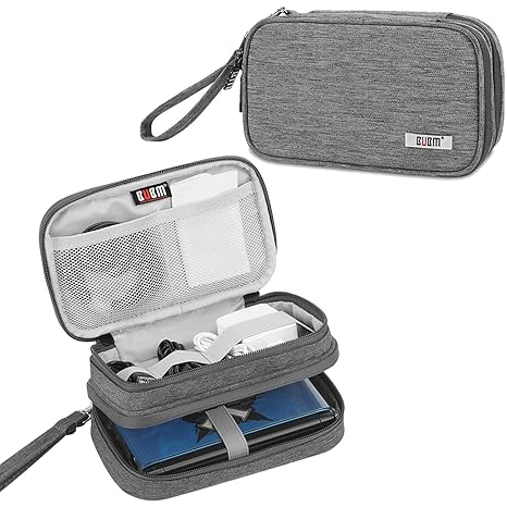 BUBM Double Compartment Storage Case Compatible with 3DS/3DS XL/New 2DS XL, Protective Carrying Bag, Portable Travel Organizer Case Compatible with 3DS/3DS XL/New 2DS XL and Accessories,Gray