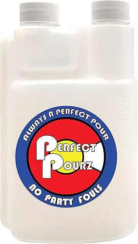 Frasco de plástico para licor - 16 onzas con vaso de chupito de 1 onza - Perfect Pourz