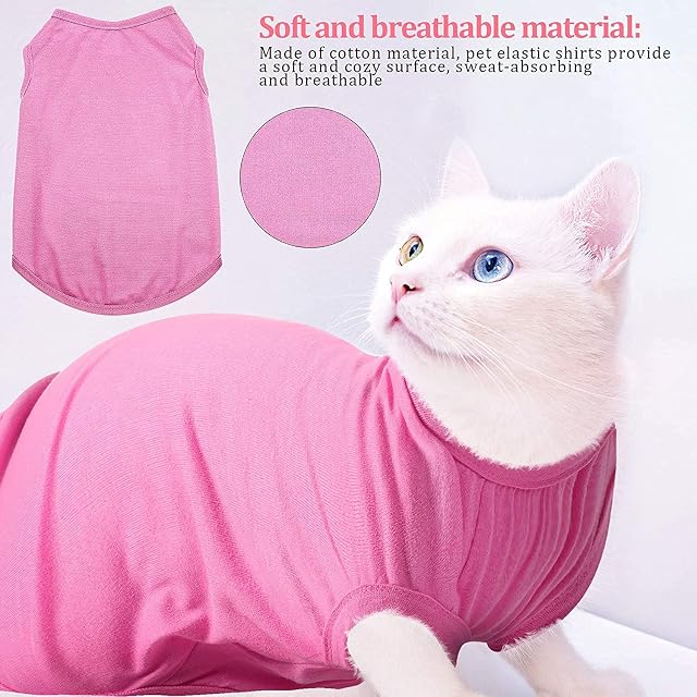 Foto 2 de 3 de Ropa de verano para mascotas para perros pequeños y medianos, camiseta de algodón sólido