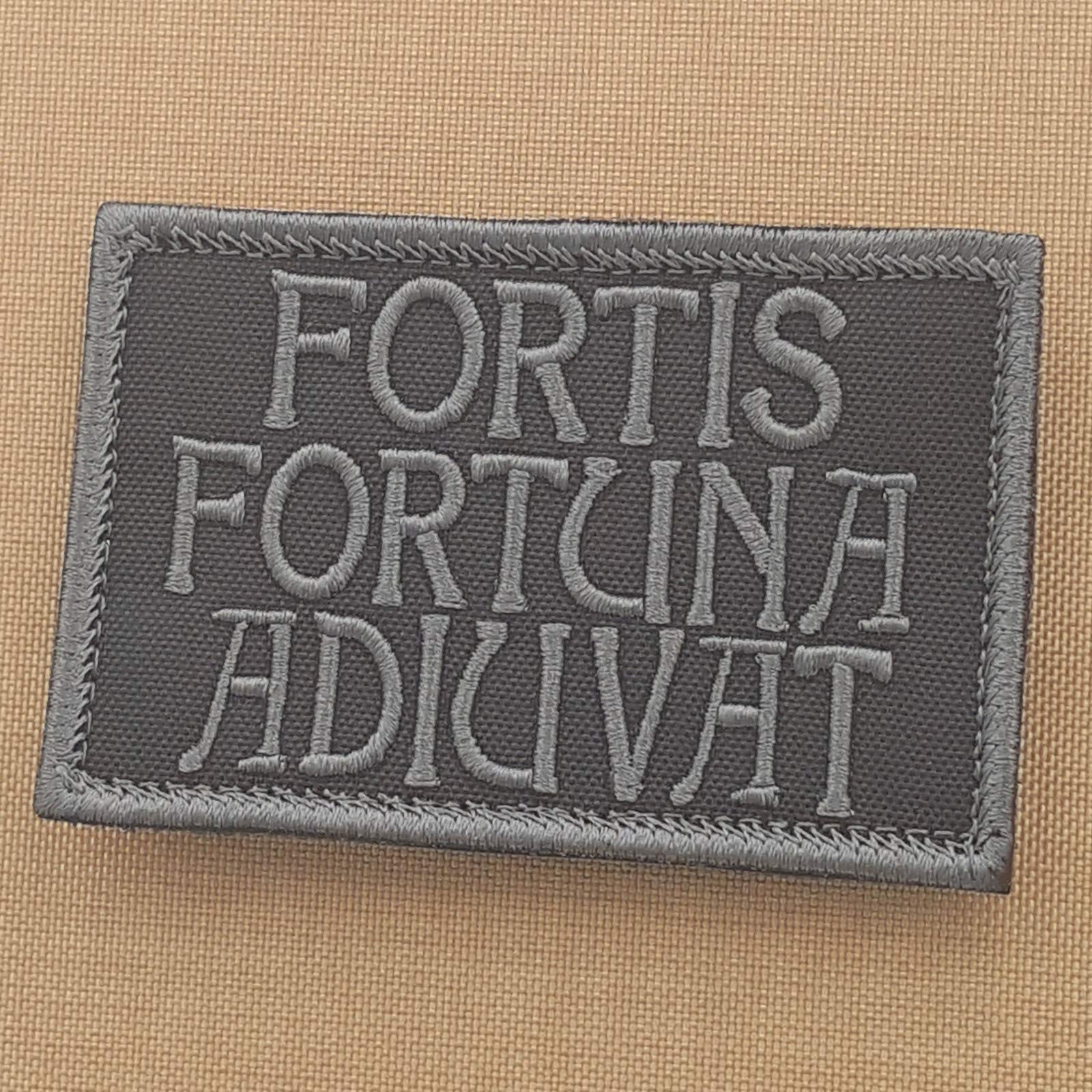 LEGEEON Subdued Fortis Fortuna Adiuvat 2x3.25 John Wick Blackout Morale Tactical Military Hook-and-Loop Patch