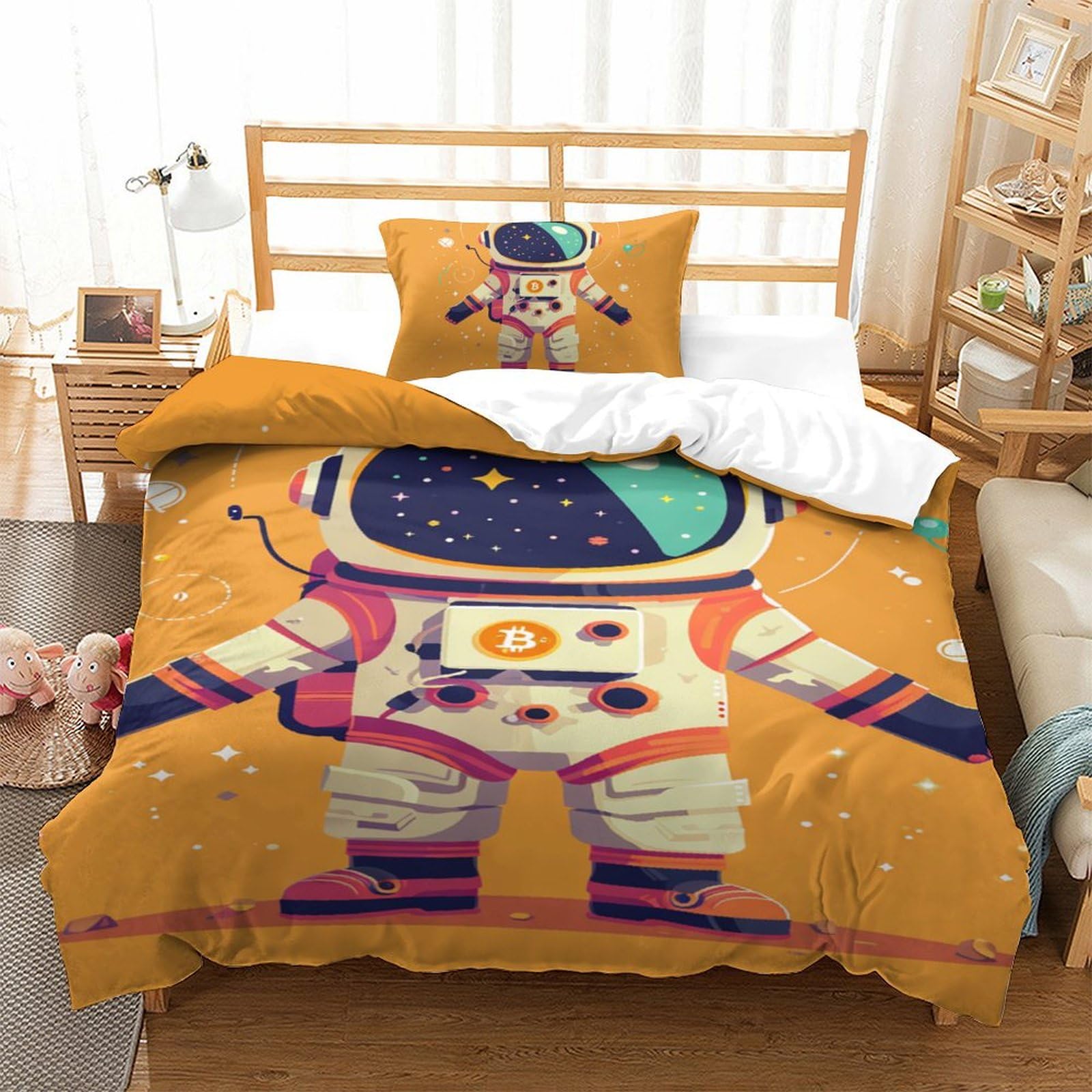 Housse de couette 3D astronaute, le cadeau idéal pour lit simple ado