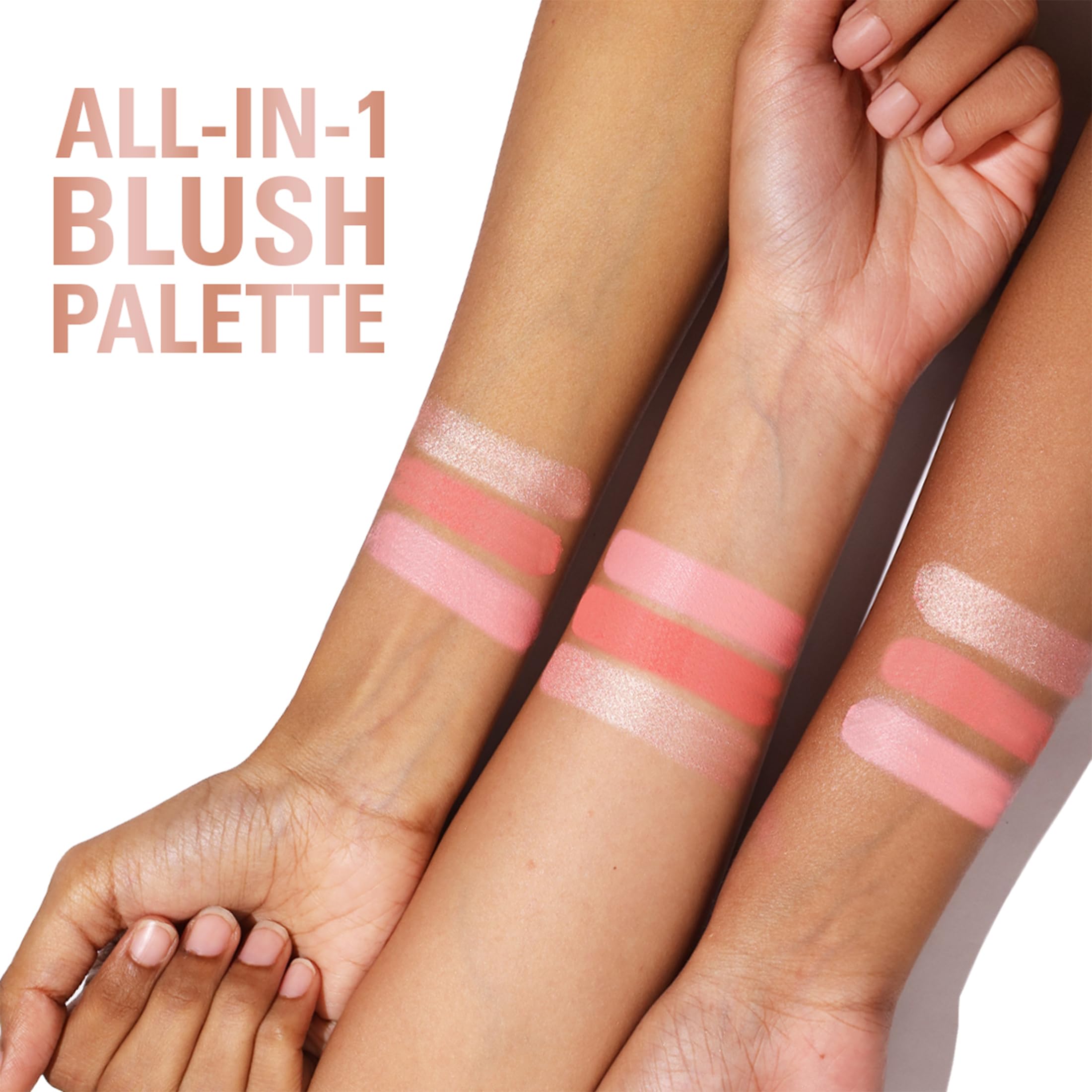 Revolution Palette Blush Icon, kremowy i tłoczony puder, silnie pigmentowany, paleta twarzy, wegańska i nieokrutna na zwierzętach, 3 kolory, Authentic Peach