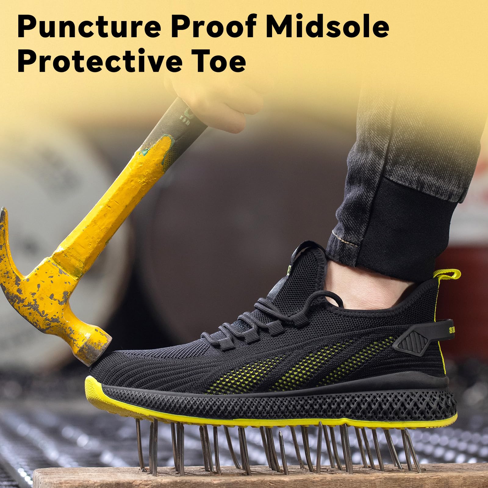 SPIEZ Scarpe Antinfortunistiche Unisex con Puntale Composito, Leggero Scarpe da Lavoro Antiforatura per Uomo e Donna, Comode Sneakers alla Moda da Lavoro e da Indossare Quotidiana