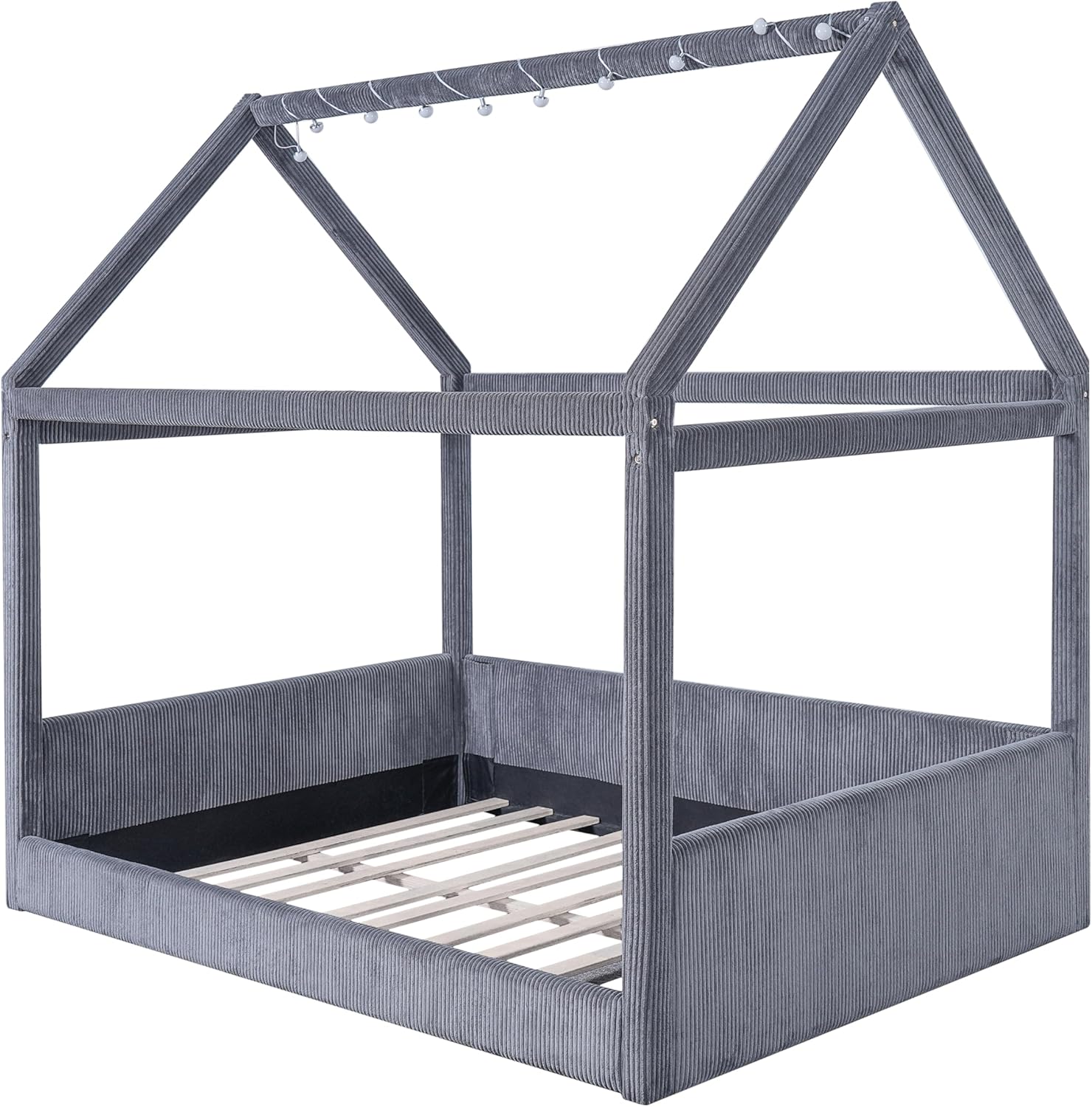 Polibi Full Size Upholstered House Daybed Frame