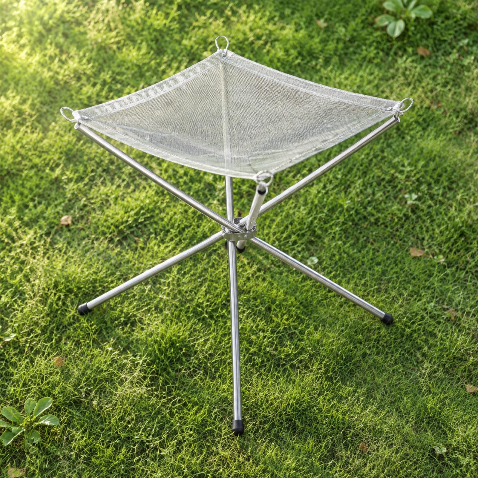 harayaa per Fuoco Pieghevole in Acciaio Inox Stabile Antiruggine per Giardino, Campeggio-, 56x56x43CM
