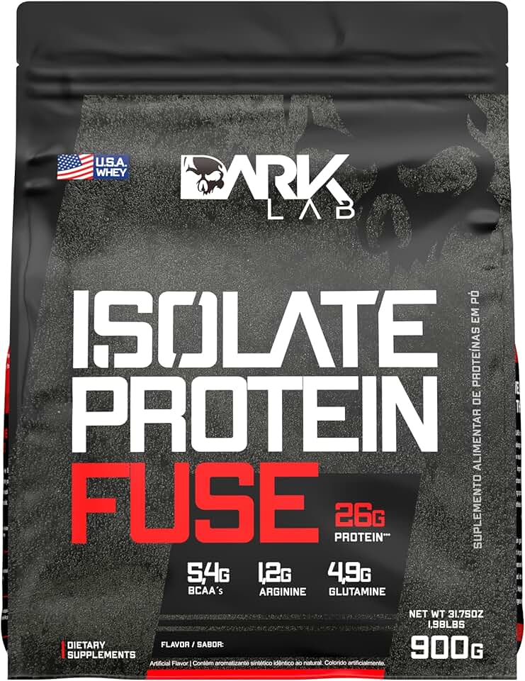 Isolate Protein Fuse Dark Lab, 900g, Baunilha, Suporte Muscular