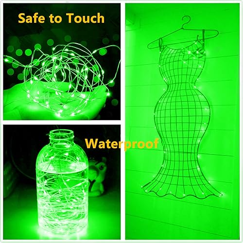 Miniatura 4 de Luces de botella de vino verde con corcho, 20 luces LED de alambre de cobre plateado, funciona con pilas, luces de hadas verdes estrelladas para