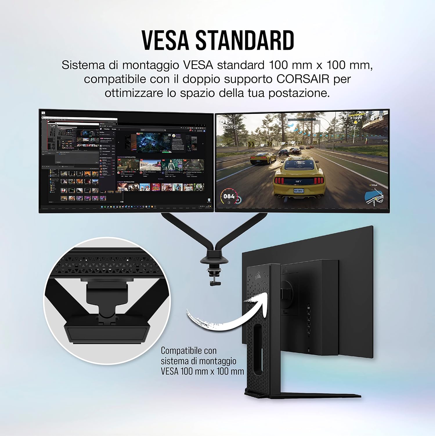 Corsair XENEON 27QHD240 da 27 Pollici OLED Monitor da Gioco - 2560 x 1440, 240Hz, 0.03ms, NVIDIA G-SYNC Compatibile, AMD FreeSync™ Premium, DisplayHDR10, HDMI 2.1, DisplayPort 1.4, USB-C 3.1 - Nero