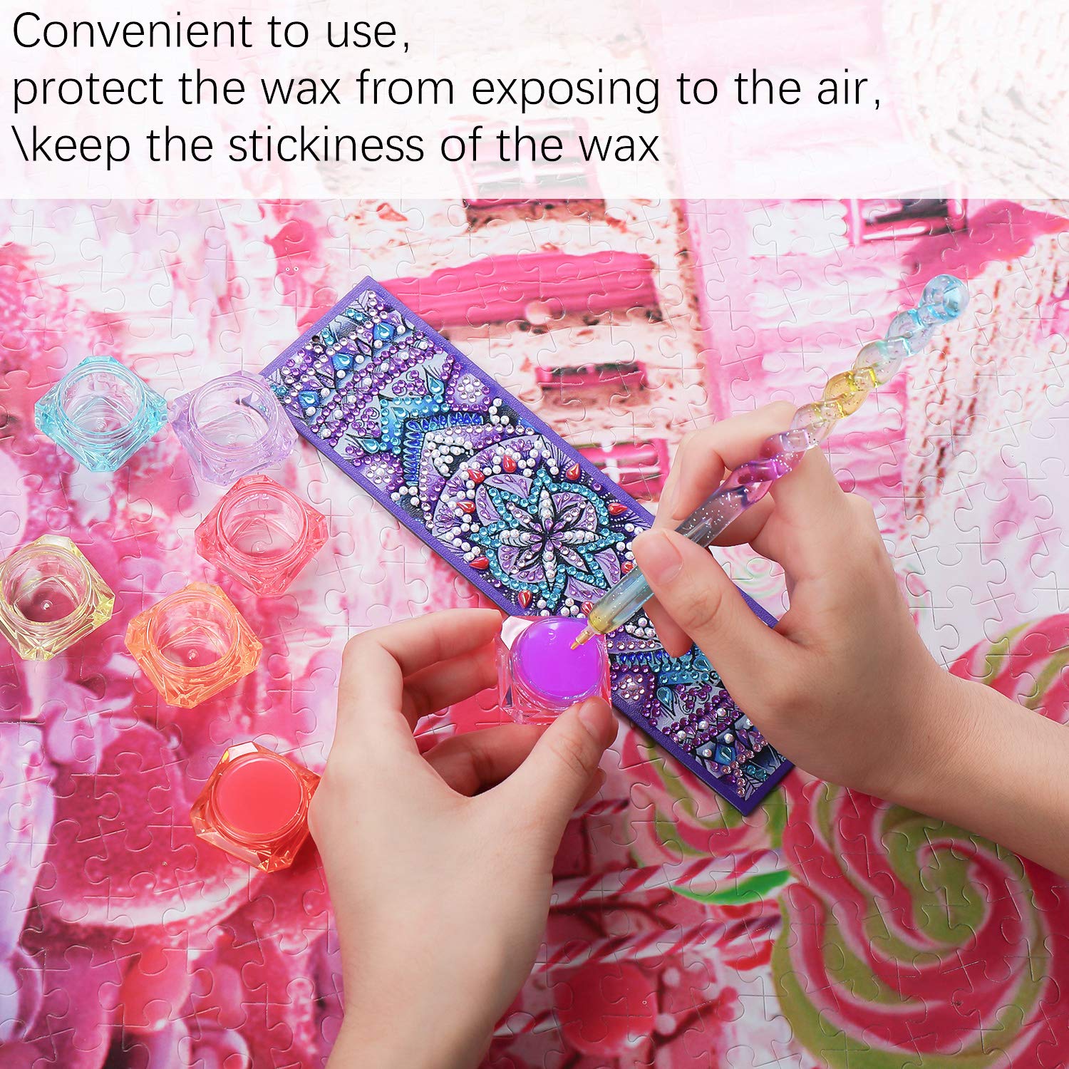 10 Pieces Diamond Painting Wax Storage Container Case with Glue Clay, Diamond Painting Glue Painting Glue Clay Organizer for Diamond Painting Embroidery Accessories (Purple)