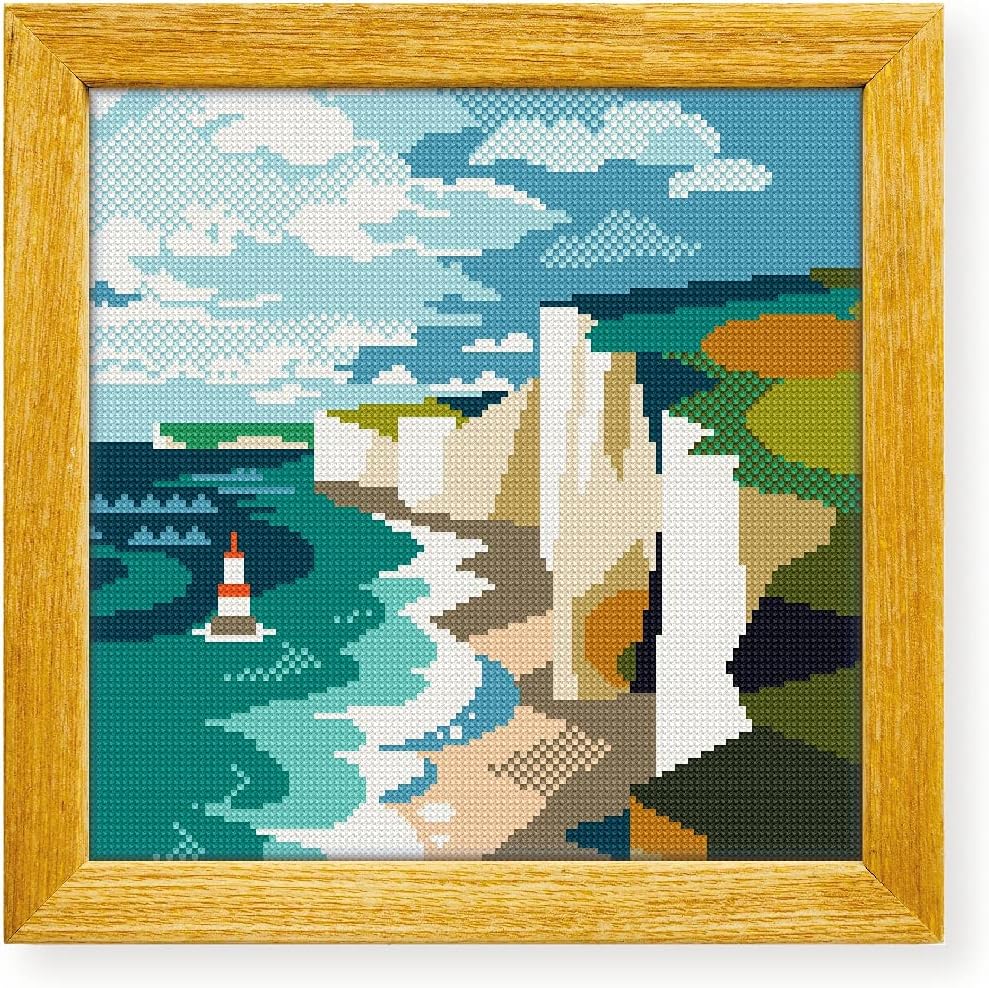 Awesome Pattern Studio Cliffs of Dover DS1138, Diamond Painting Kit, Diamond Art Kits for Adults, Full Drill 5D Diamond Dots Kits. All Items Included.