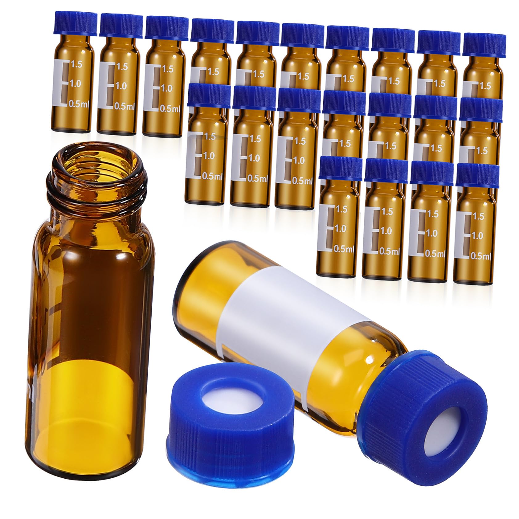 Petites Bouteilles pour Liquides et Poudres Cabilock en Verre Ambré de Voyage