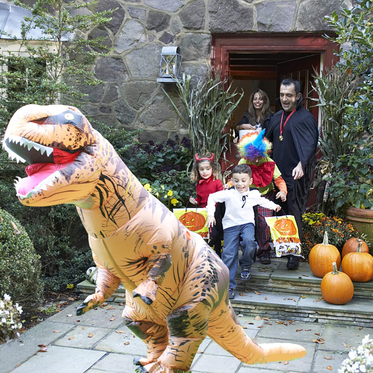 Costume de dinosaure gonflable pour adultes et enfants, costume de dinosaure T-Rex amusant pour Halloween, fête, cosplay, fête costumée, fête pour hommes et femmes