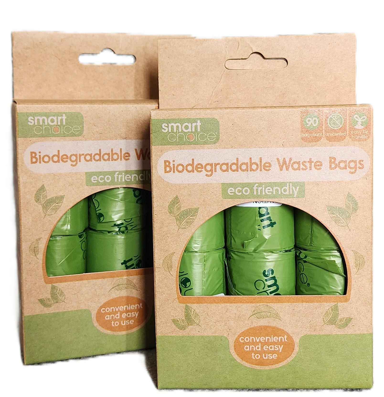 Smart Choice Biodegradable Dog Waste Bags | Unscented Dog Poop Bags | Easy‑Tie Handles (180 Bags)