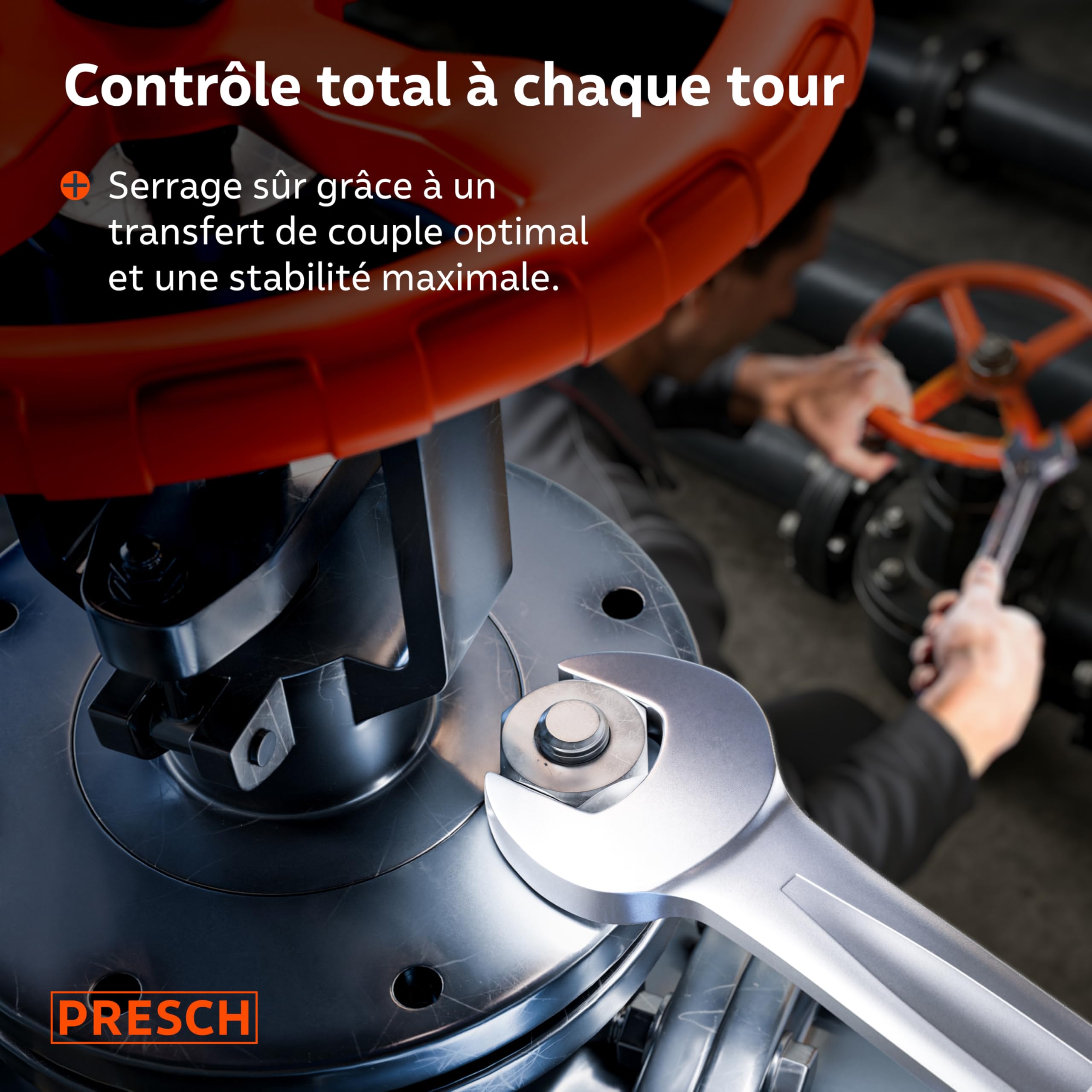 PRESCH Clés plates 8 pcs. avec sacoche (8-19 mm) - Jeu de Clé plate - Usinées de précision et ultra-durables - Angle de 15° pour travailler dans les espaces confinés