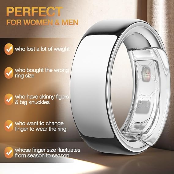 Invisible Sizer for Oura Ring Gen4/Gen3/Samsung Galaxy/Ultra Human Ring, Soft TPU Size Adjuster Compatible with OuraRing, Reusable Adhesive Spacer for Loose Rings, 6 Pack (Clear, S)