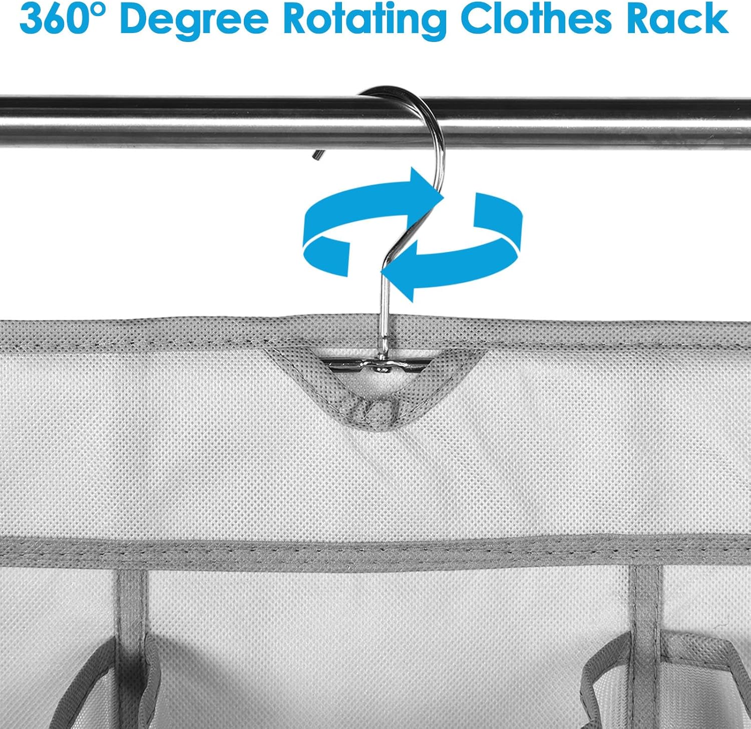 US 3Pcs Non Woven Fabric Wardrobe Hanging Shoe Bag With Hook Spacious 30 Pockets Hanging Closet Shoe Holder Double Sided Hanging Shoe Organizer for Shoes Clothes(3,grey)