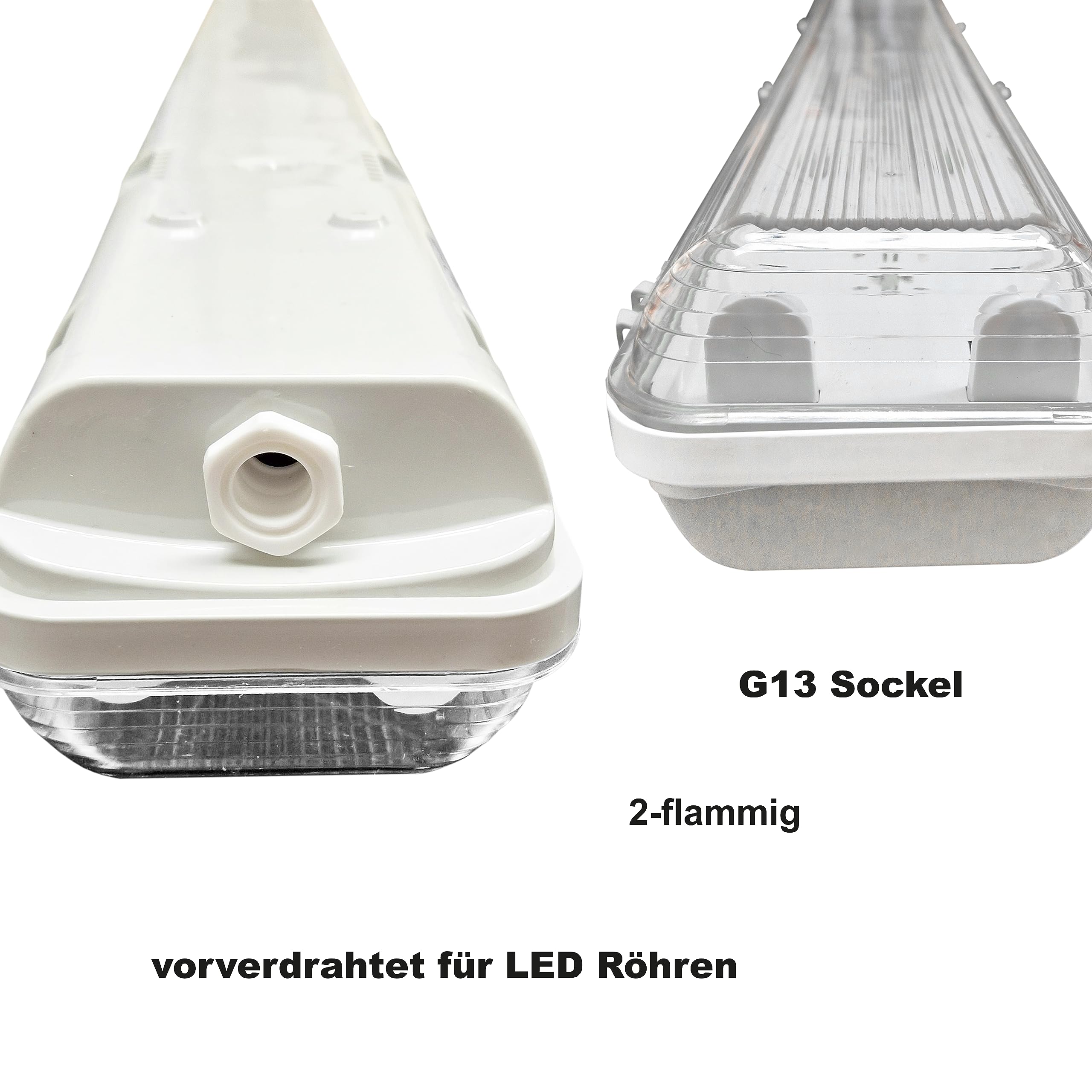 LED Feuchtraumleuchte 120cm für LED Röhren IP65 Grau