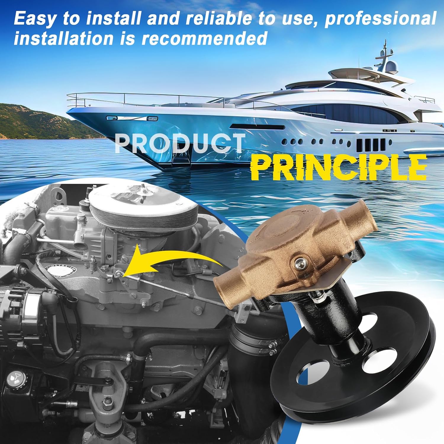 18830-0010 RA057007 Raw Sea Impeller Water Pump Replacement for Ford marine 5.0, 5.8, 351, 302 / Sherwood Pleasurecraft & Ski boat G20, G21