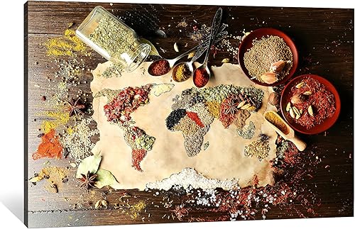 Vista 351 de Arte de decoración de pared para comedor, cocina, cocina, comedor, especias, verduras, cocina, comedor, decoración de pared, pintura artística