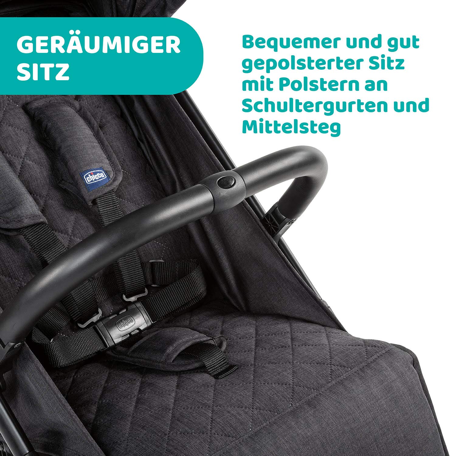 Chicco Trolley me Buggy Einhand-Schließmechanismus Tragegriff Regenschutz schwarz ab Geburt bis 15 kg