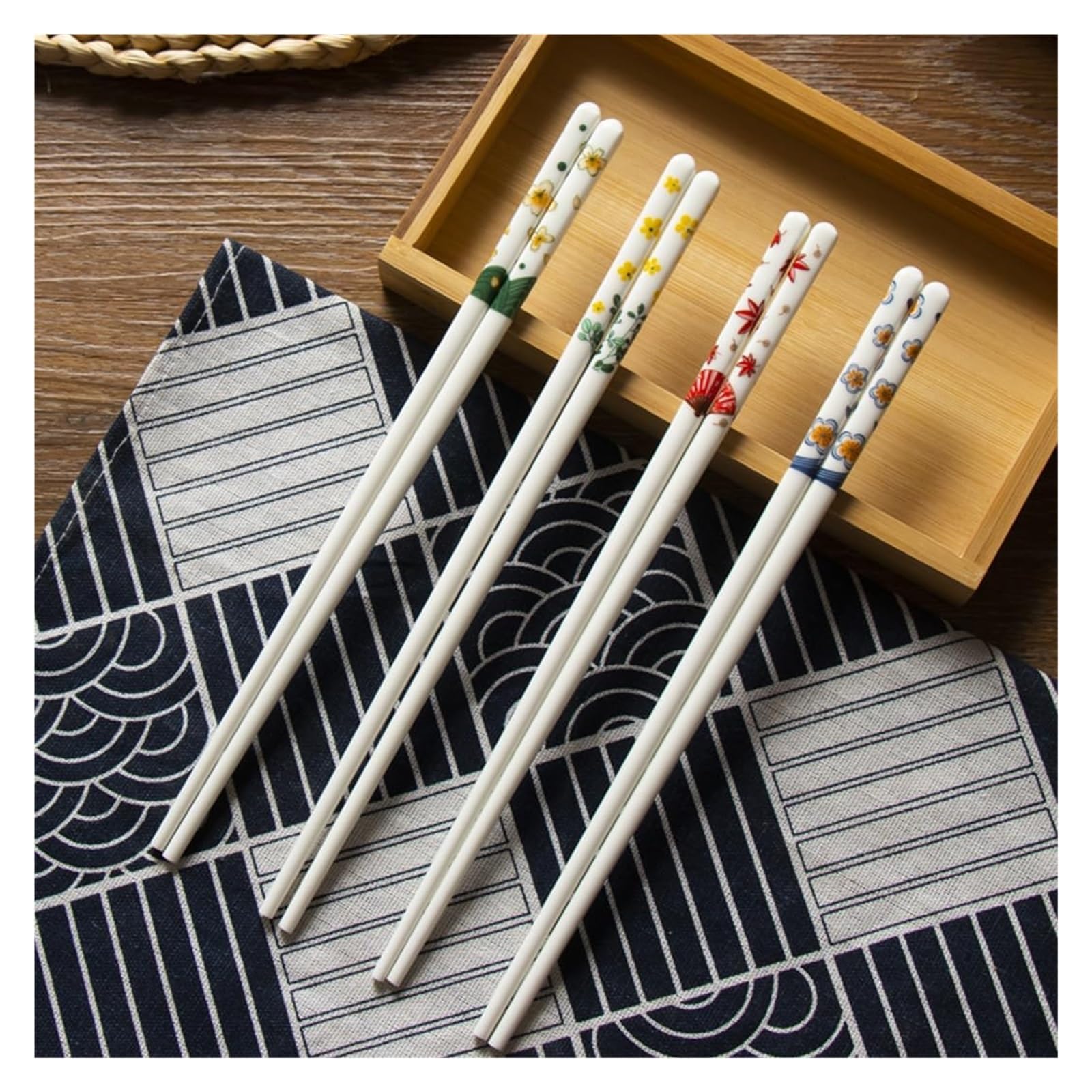 Baguettes en céramique, Cadeau japonais mignon de baguettes en porcelaine, 10 paires réutilisables céramique d'os haute qualité Chine(A)