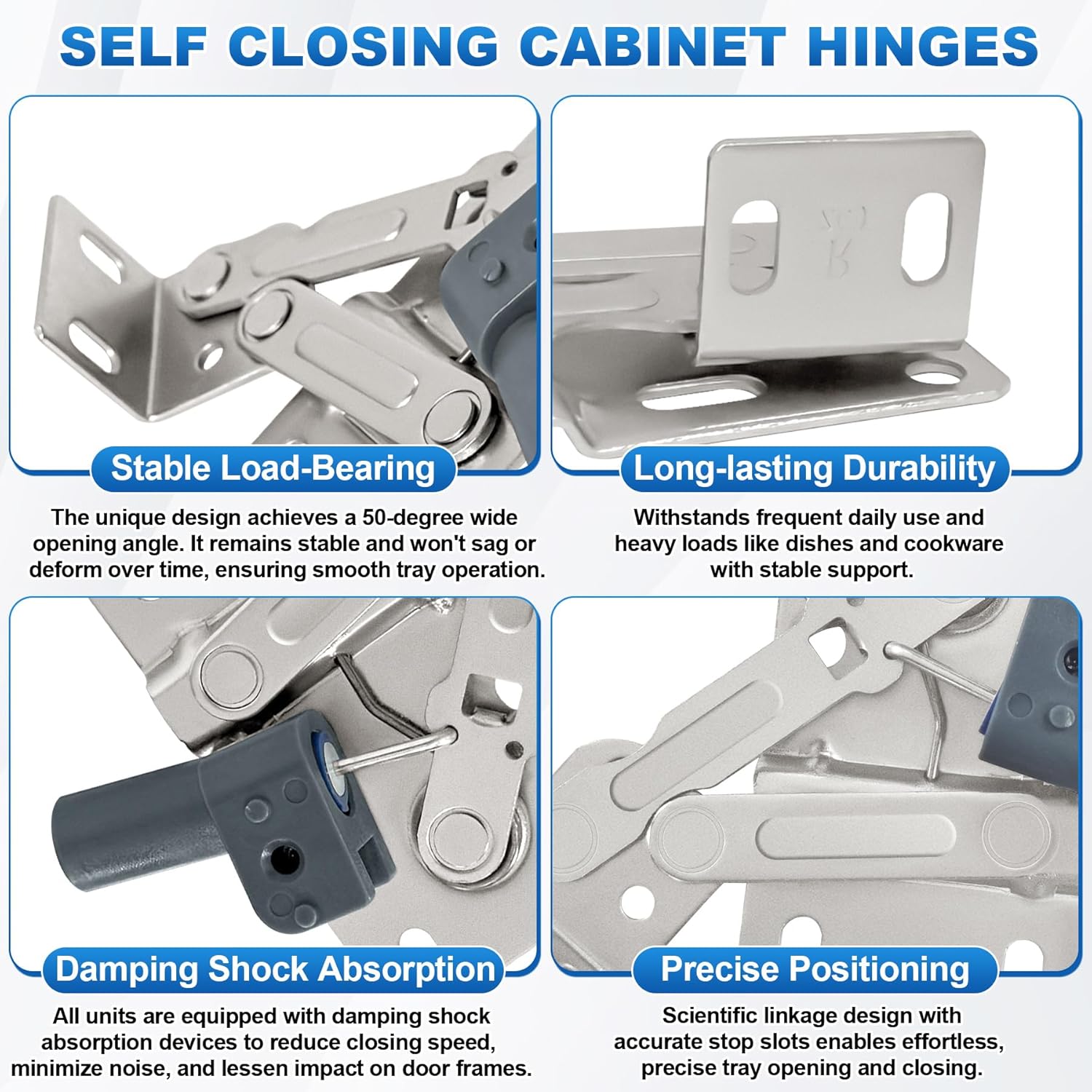 Upgraded 11" Tip-Out Plastic Sink Trays + Steel LD-0220-50SC Soft Close Pivot Hinges Kitchen Sink Tip Out Tray Hinges with 8 x Mounting Screws and 4 x Adhesive Screws for Kitchen and Bathroom -2 Sets