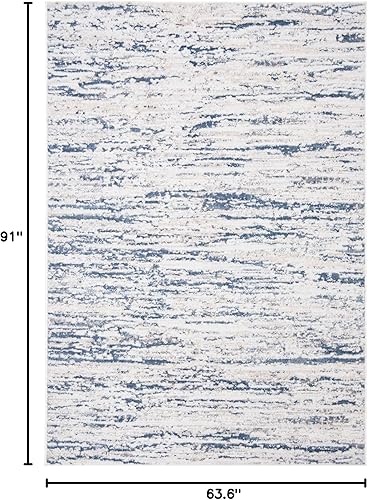 Miniatura 142 de SAFAVIEH Amelia Collection - Alfombra de área de 9 x 12 pies, gris y azul marino, diseño abstracto moderno, no desprende pelusa y de fácil cuidado