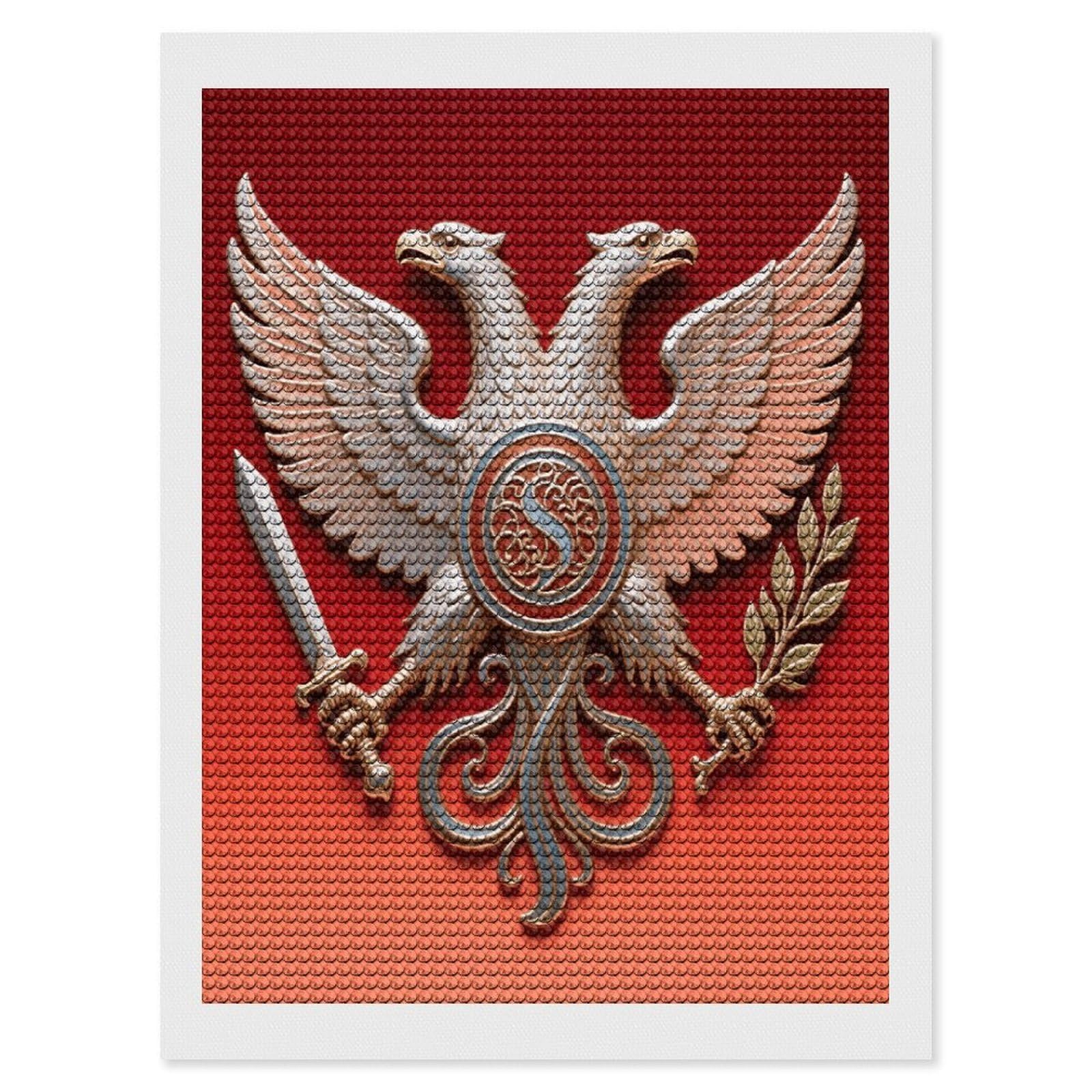 FodPand Eagle Sword Olive 5D Diamond Painting Kits for Adults Beginners Full Drill Round Diamond Dots Pictures Gem Art Supplies for Home Wall Room Decoration DIY Craft Set Gift 12x16