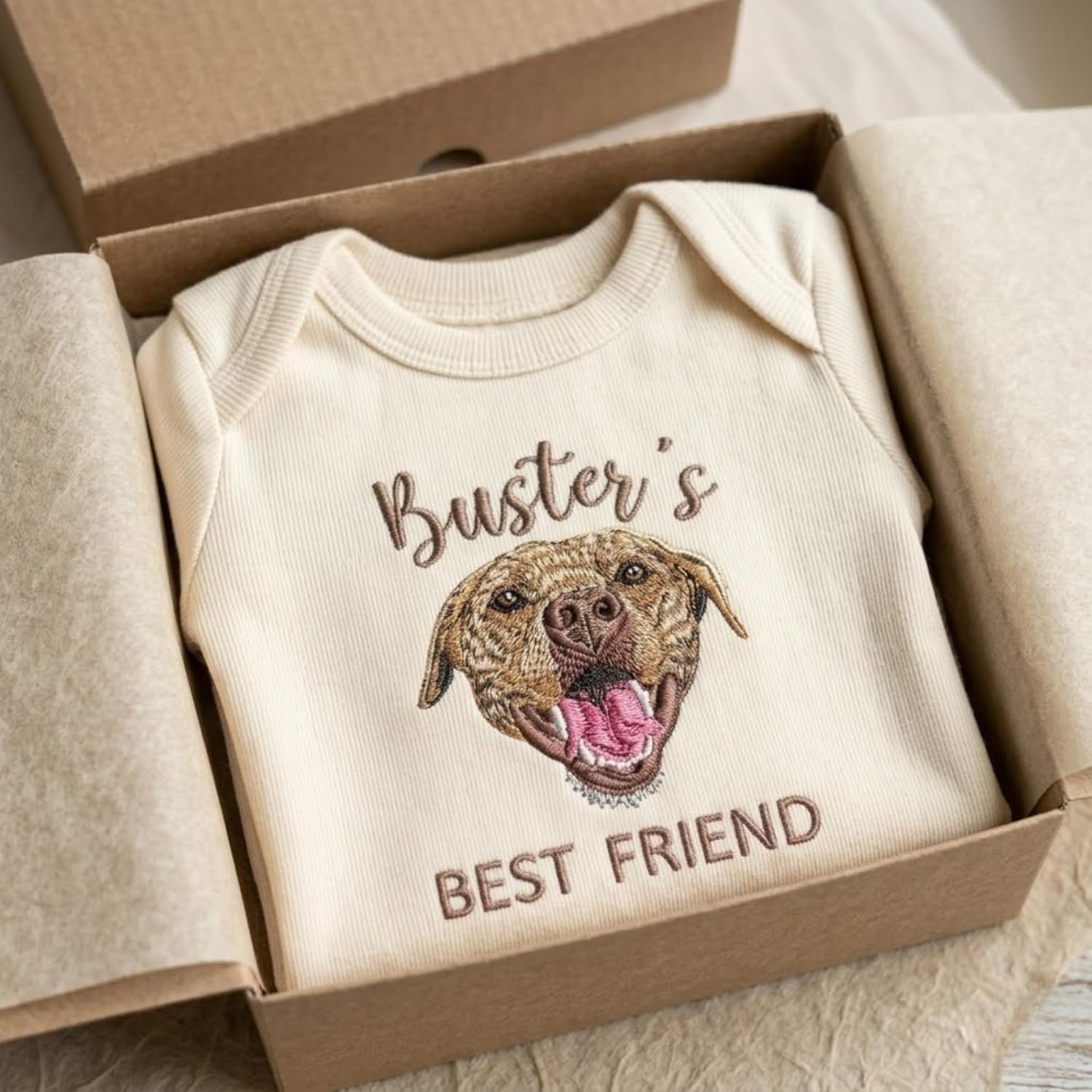 COUPLEHOODIES Personalized Baby Onesie Bodysuit – Custom Embroidery Gift for Pregnancy Reveal Baby Shower or First Grandchild