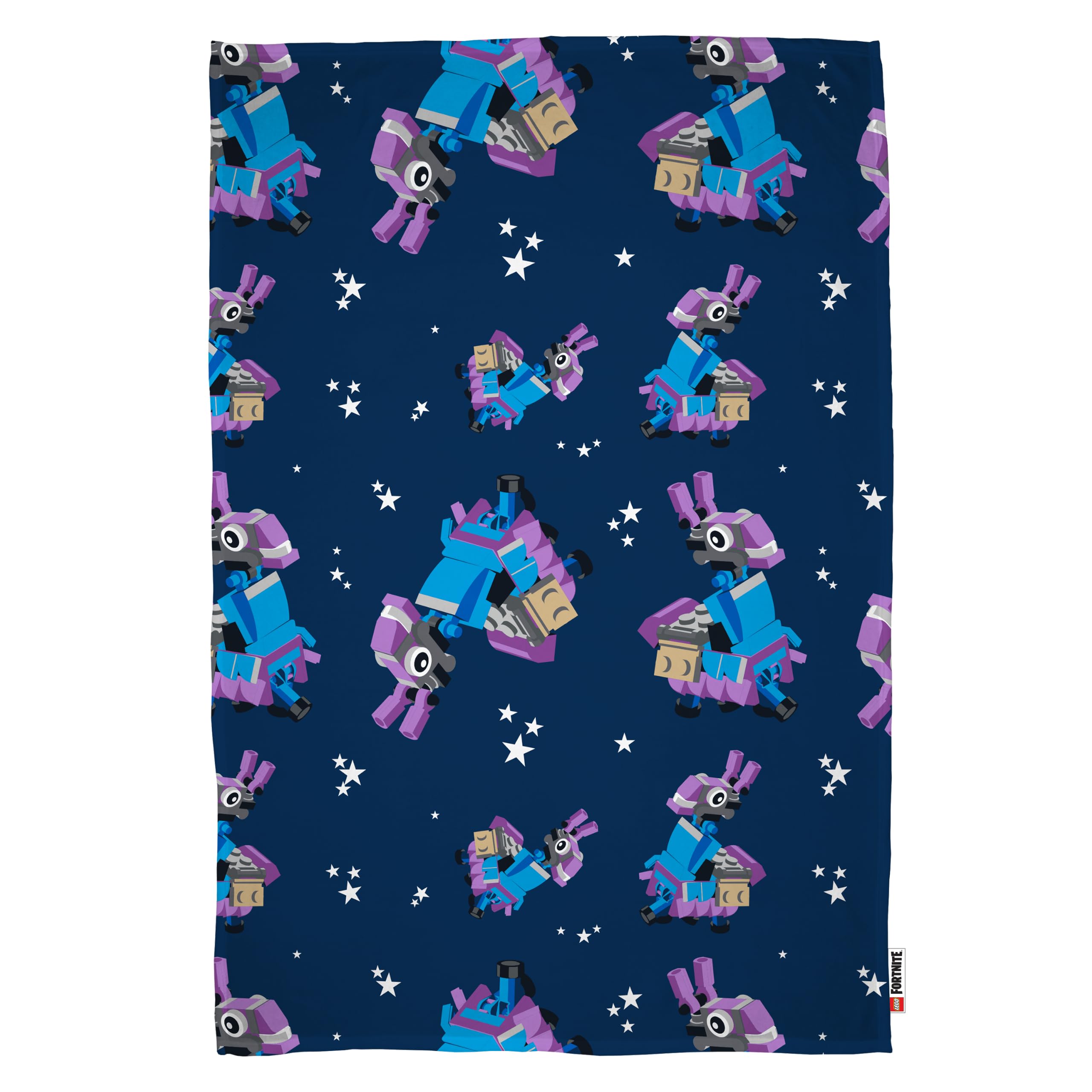 LEGO Officially Licensed Fortnite Fleece Blanket, Super Soft Warm Blanket | Brick Design | Perfect for Home, Bedroom, Sleepovers and Camping 100 x 150 cm | Multicolour