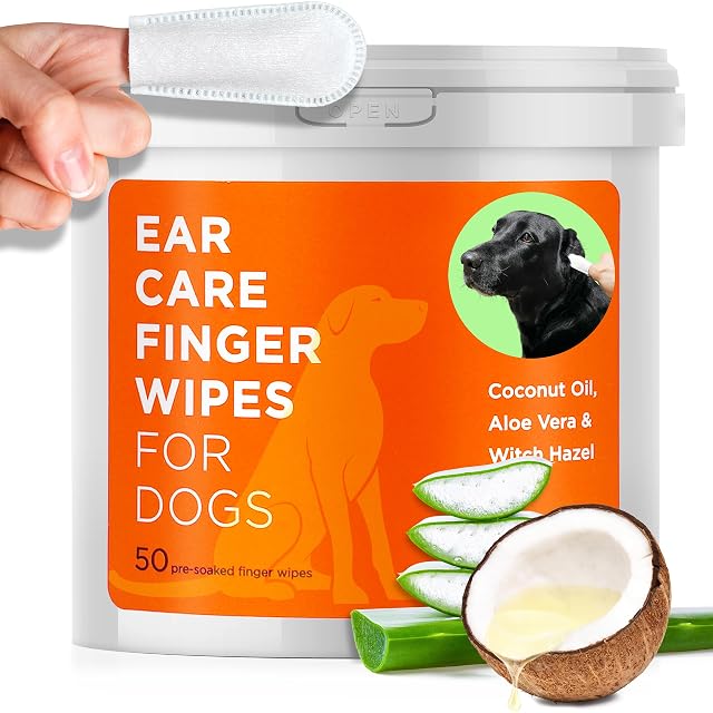 Dog Ear Cleaner Wipes - Vet Formulated Cleanser for Dogs - Ear Itching Dissolves Wax Dirt Odor with