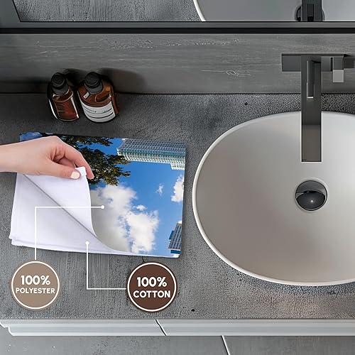 Miniatura 4 de 3dRose 22x30 Bath Hand Pool Towel - USA, Florida, Miami, City Skyline from Brickell Key. Florida