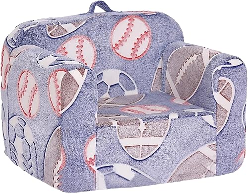 Tiita Sofá para Niños, Sofá para Niños con Asa de Transporte, Sofá de Espuma Portátil para Niños Pequeños, Sofá de Guardería para Niños que Brilla