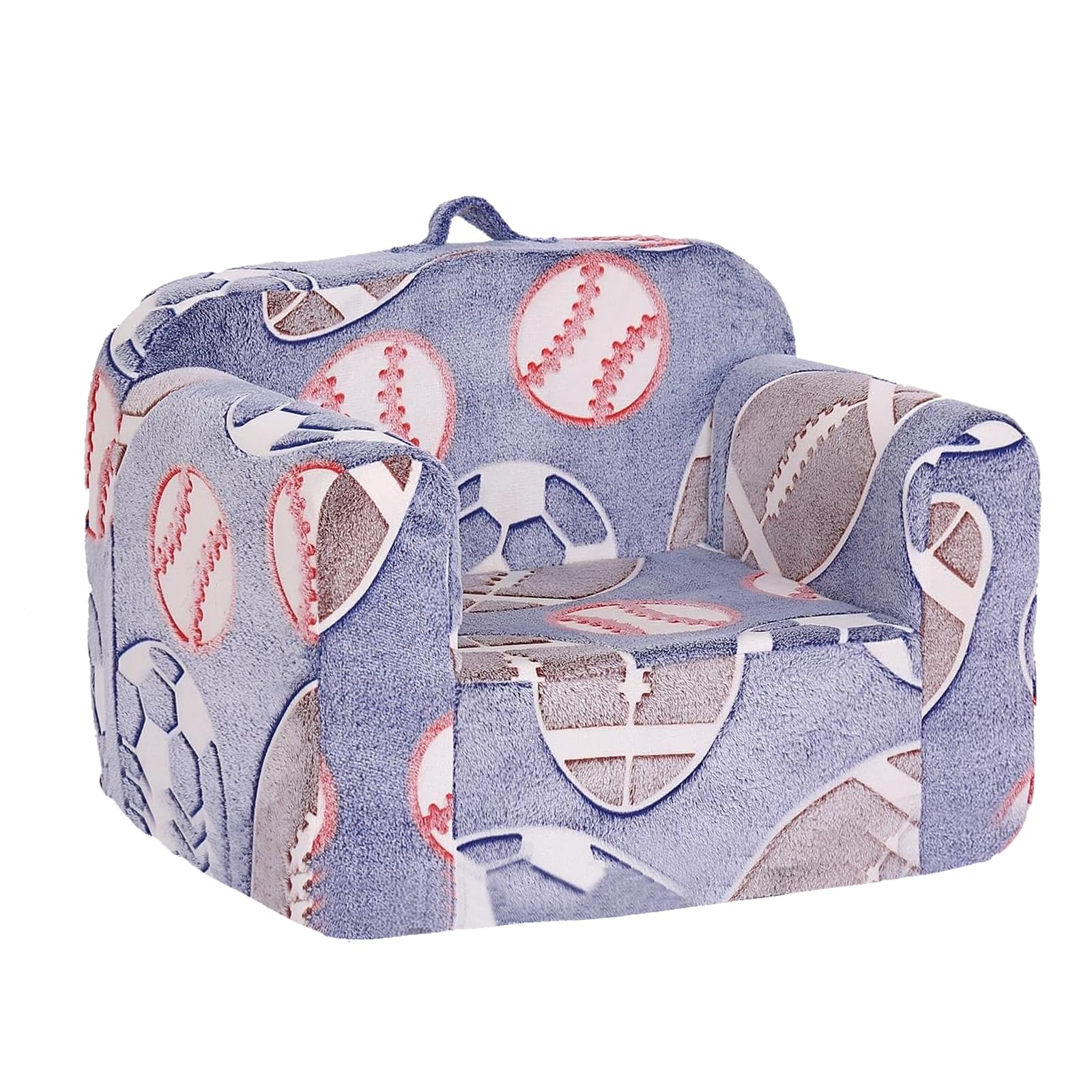 Tiita Kids Sofa, Childrens Couch with Carry Handle, Portable Toddler Foam Sofa Couch, Glow in The Dark Nursery Kids Couch, Lightweight Kids Chair for Playroom, Dorm Room, Small Space, Ball