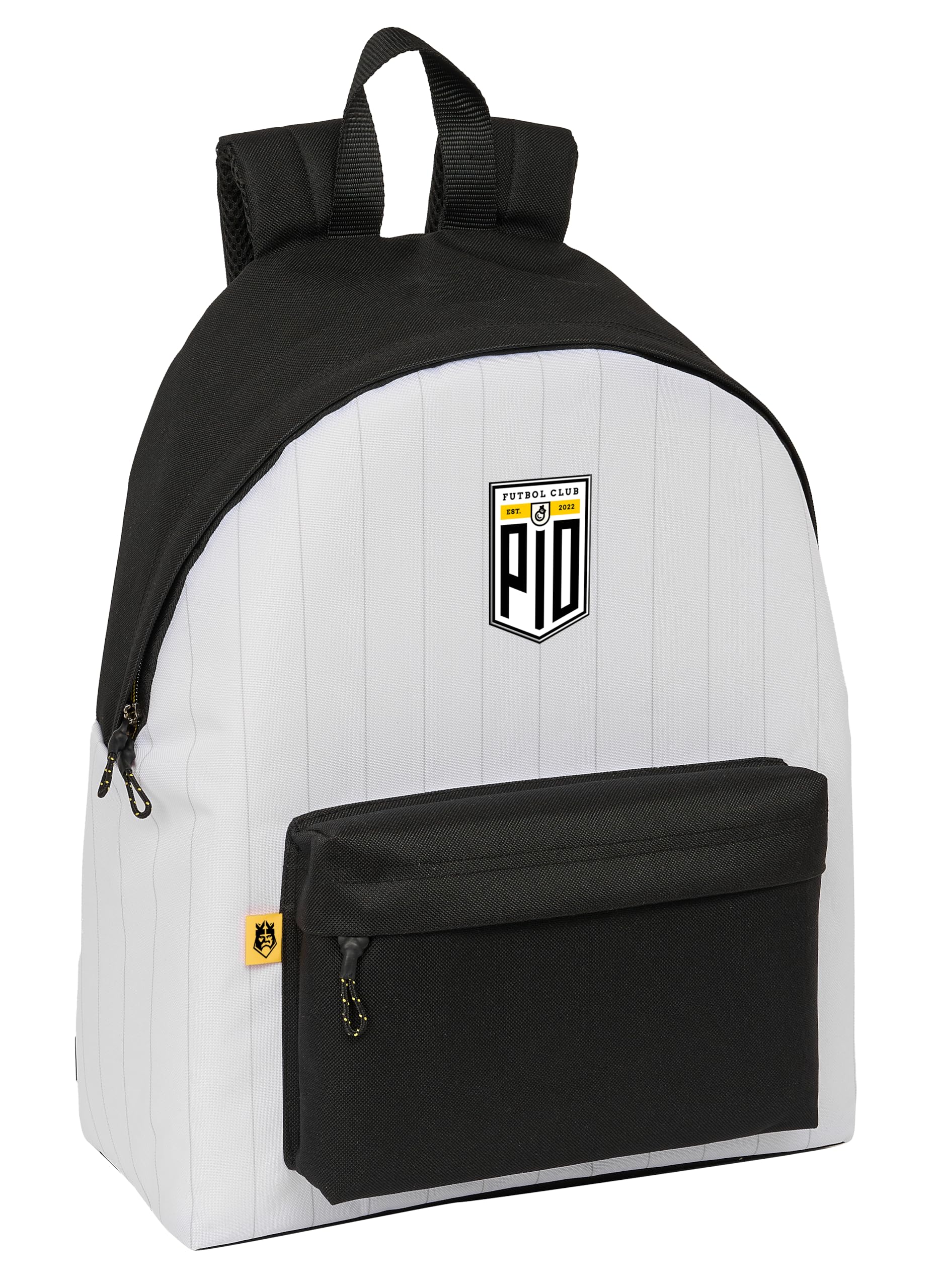 safta KINGS LEAGUE Pio Daypack for Children, Quality and Maximum Resilience, Comfortable and Versatile, 33 x 15 x 42 cm, Black/White, Black/White, Estándar, Casual, black/white, Estándar, Casual
