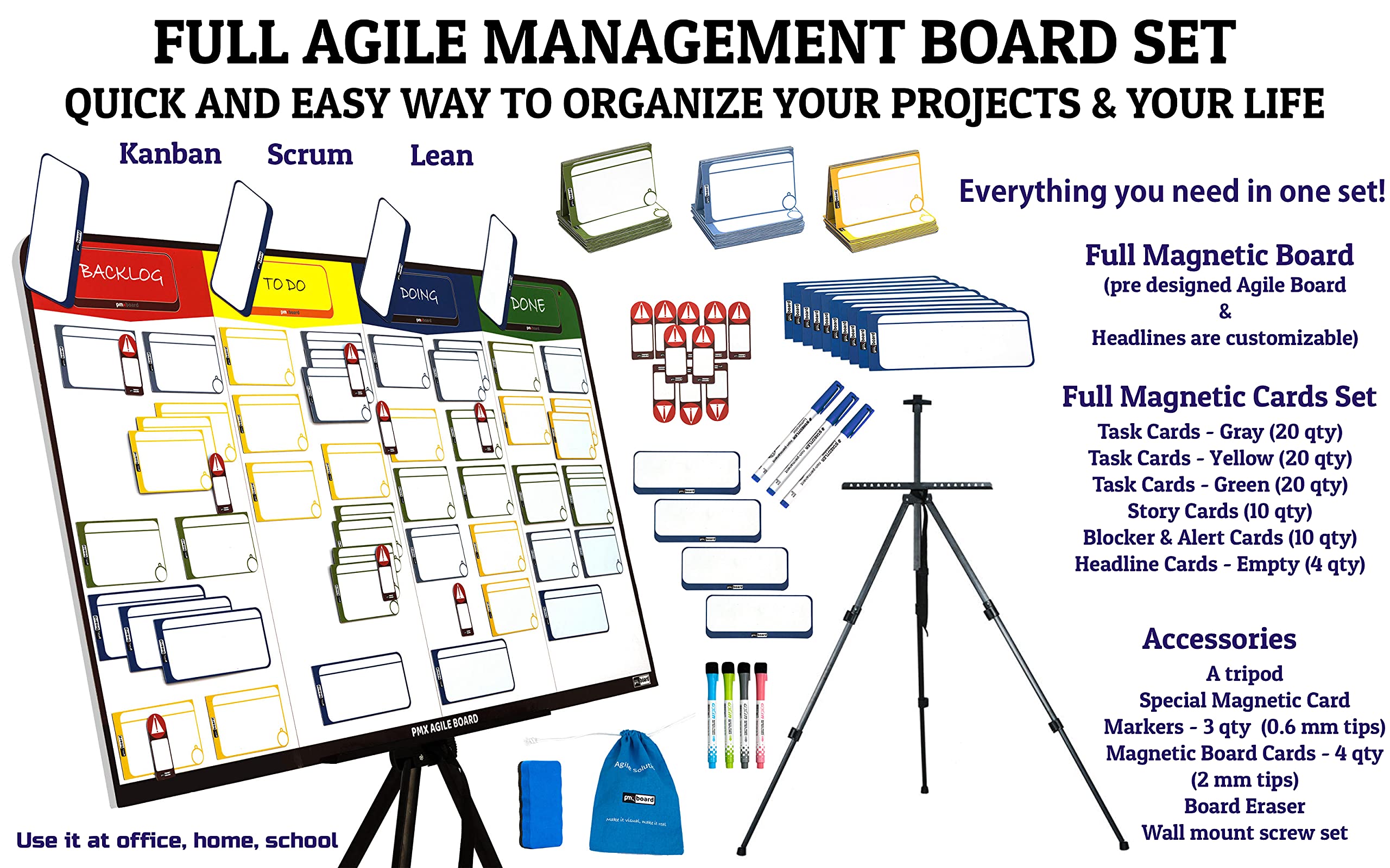 Buy Kanban Board Kit, Scrum Board Kit, Full