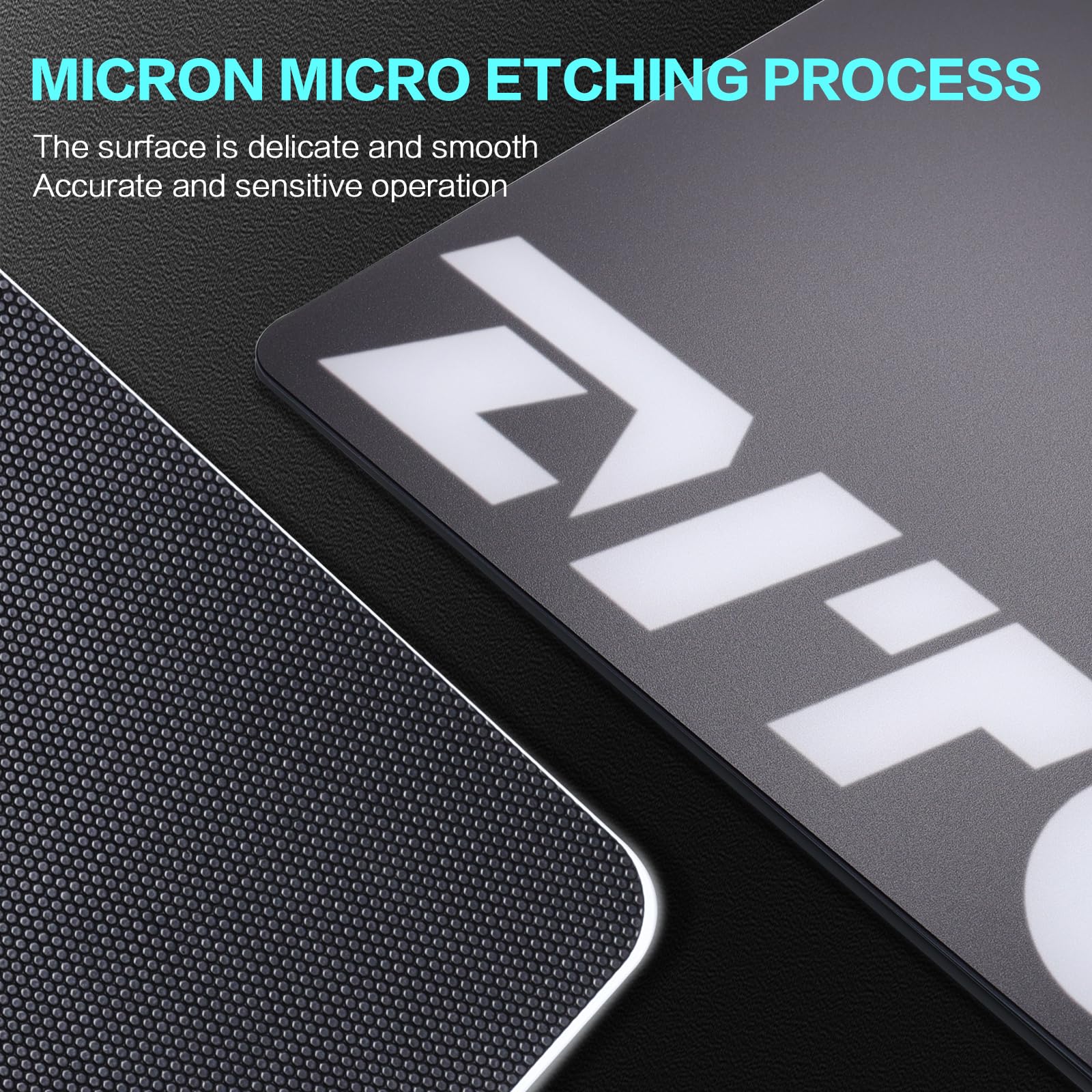 IPASON Tempered Glass Gaming Mouse Pad Ultra-Smooth Micro-Etched